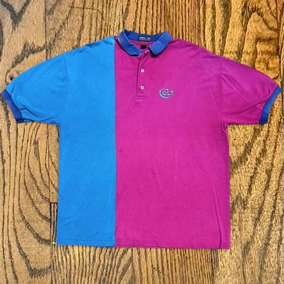 Vintage 90’s Colt Firearms Two Toned Polo Shirt - Picture 1 of 7